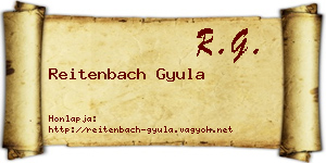 Reitenbach Gyula névjegykártya